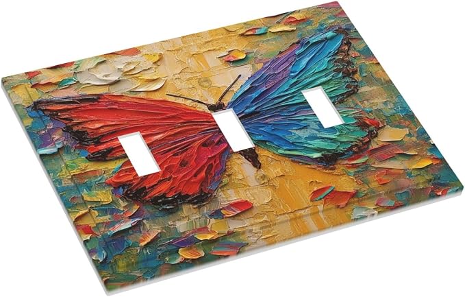 Decorative Switch Plates Colorful Butterfly Animal Insects Wall Art Abstract 3 - Image 3