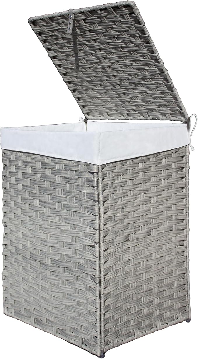 90L Foldable Outdoor Wicker Storage Basket by JHSDFOUIH