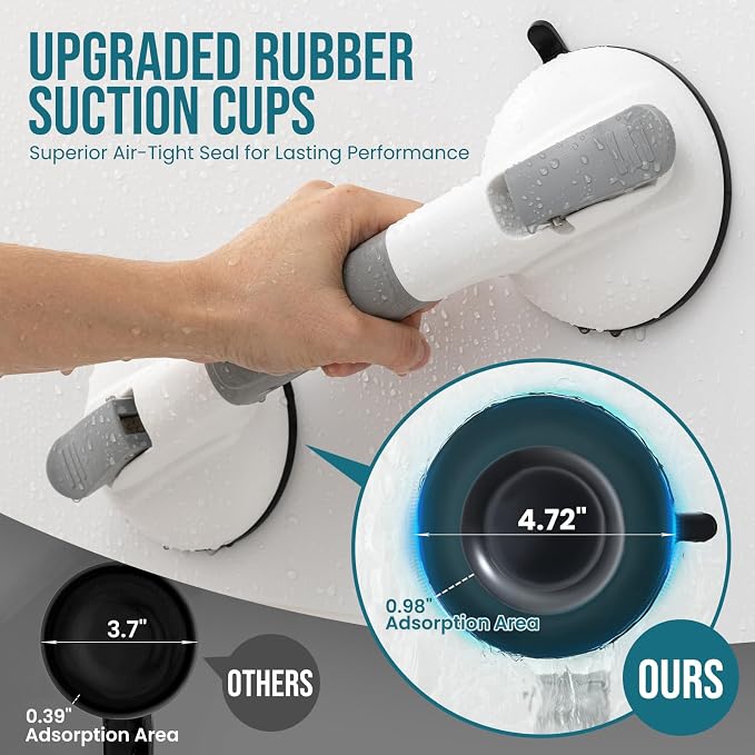 TAILI Grab Bars for Bathtubs and Showers, Shower Handles for Elderly Suction - Image 6