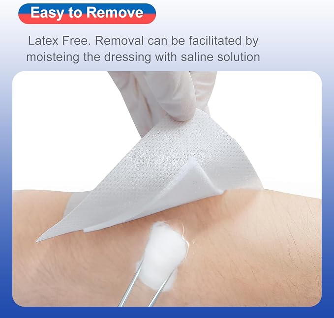50 Count Adhesive Gauze Island Dressing 4" x 4", Water-Resistant Wound Dressing - Image 3