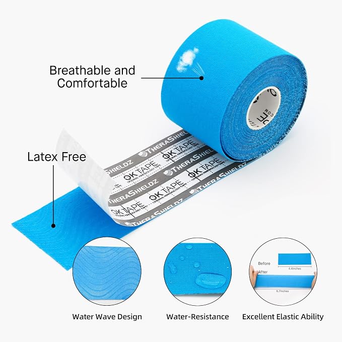 OK TAPE Regular Original Cotton Kinesiology Tape, Elastic Water Resistant - Image 4
