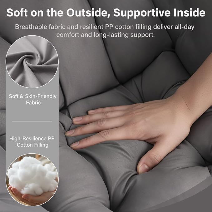 Lazy Chair with Folding Ottoman, Modern Accent Lounge Armchair with Armrests - Image 7