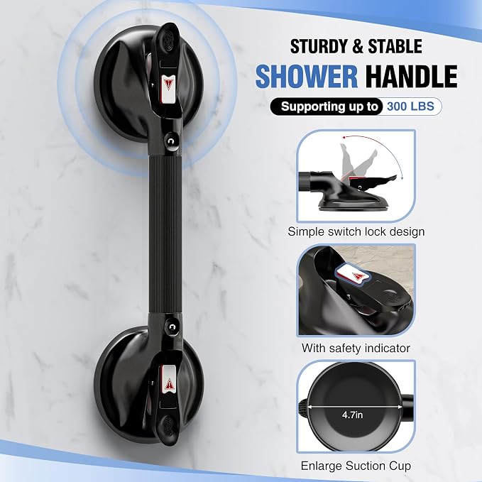 DAILYLIFE Grab Bars for Bathtubs and Showers, 17 inch Shower Handles for - Image 3