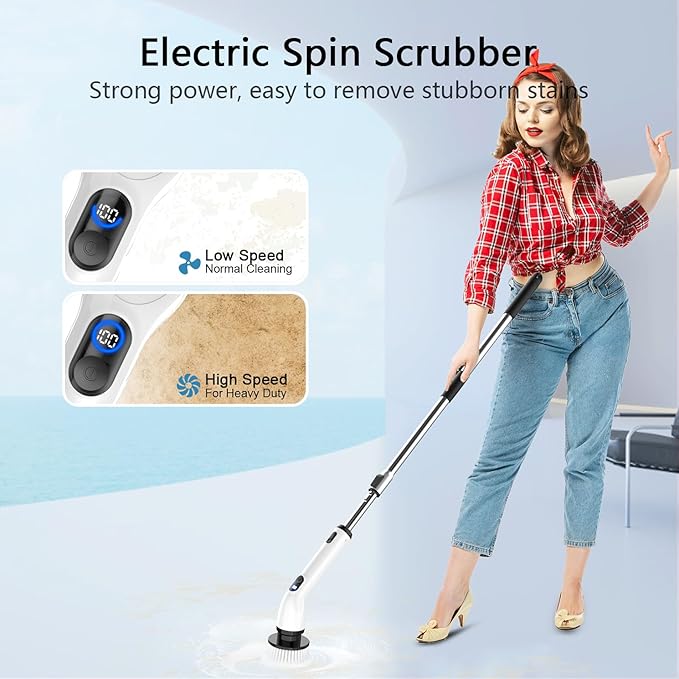 TUYU Electric Spin Scrubber, Full-Body IPX7 Waterproof Bathroom Scrubber - Field & Grace