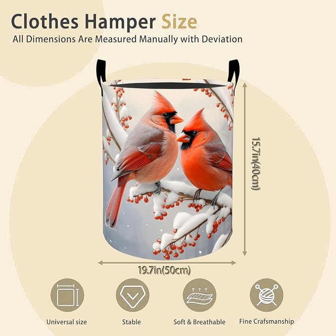 Cardinal Laundry Basket Hamper for Boys Girls Kids Adults, Foldable Waterproof - Image 2