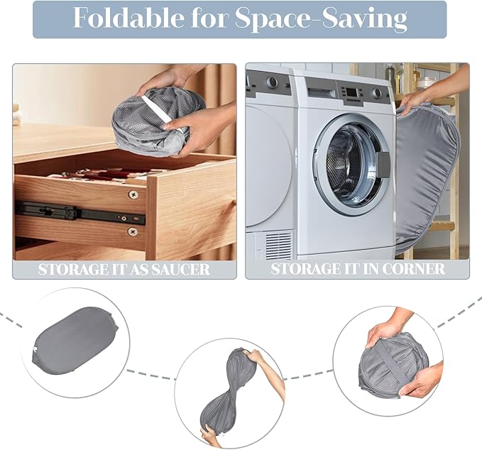 Durable Collapsible Laundry Baskets, Mesh Pop Up Laundry Hamper - Field & Grace