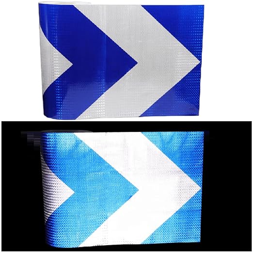 Blue White Reflective Tape Outdoor Waterproof 16 inch, High Visibility Hazard by tuyrchu