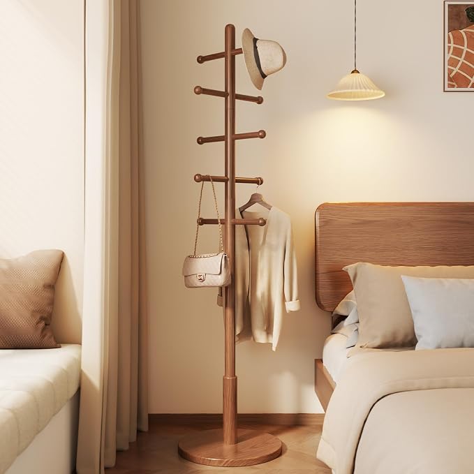 Solid Wood Coat Rack Freestanding by Dongmuwujee