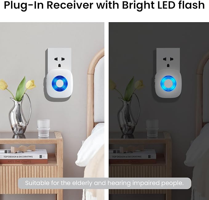 Wireless Doorbell with 3 Receivers 2 Buttons, PHYSEN Waterproof Door Bell Kits - Image 4