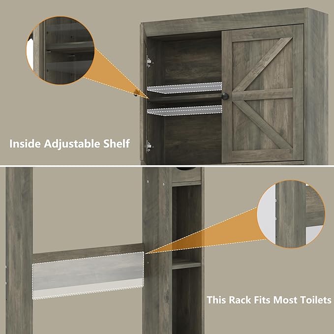 Furnideco 32.3''W Over The Toilet Storage Cabinet - Image 6