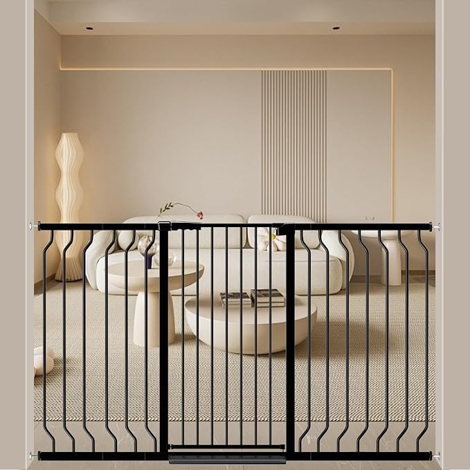 ALLAIBB Black 40.55" Extra Tall Wide 29.92-62.60" Baby Gate Pressure Mounted by ALLAIBB