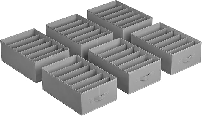 SONGMICS Set of 6 Large Size Wardrobe Clothes Organizers, 6-Compartment by SONGMICSbySONGMICSHOME