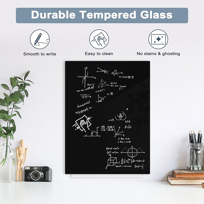 Magnetic Glass Whiteboard for Wall, Large Frameless White Board for Home and - Image 2