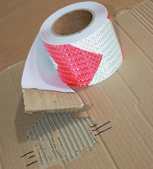 Red and White Reflective Tape Outdoor Waterproof 3 inch X 166 feet, High - Image 2