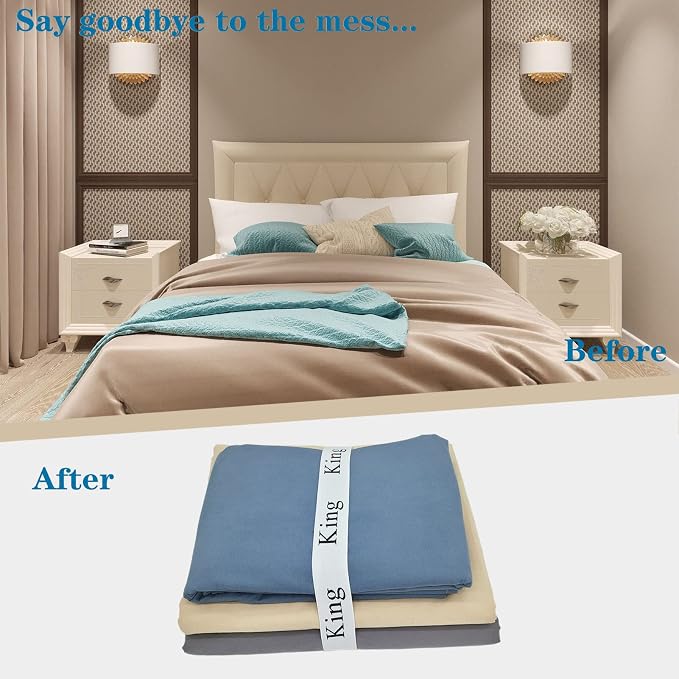6 Pieces Bed Sheet Organizer Bands, Sheet Organizers and Storage Label Bands - Image 2