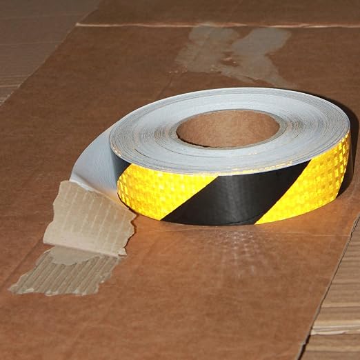 Yellow Black Reflective Tape Outdoor Waterproof 1 inch X 166 feet, High - Image 2