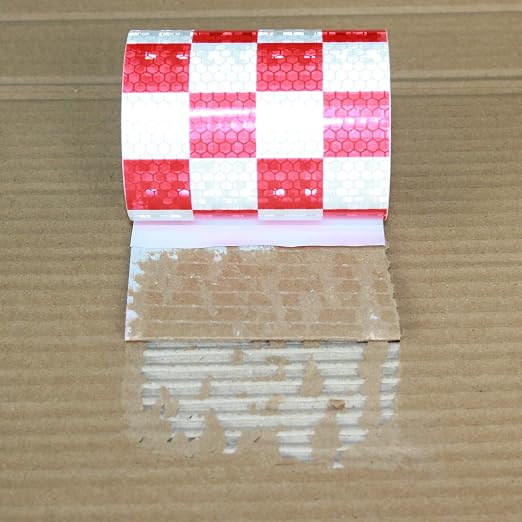 Reflective Tape Red and White 4 inch X 10 feet, Outdoor Waterproof Hazard - Image 2