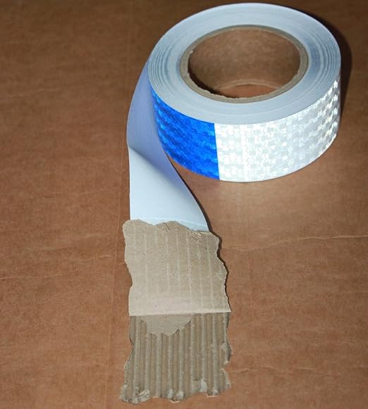 Reflective Tape Blue White 2 inch Wide, Outdoor Waterproof Hazard Conspicuity - Image 2