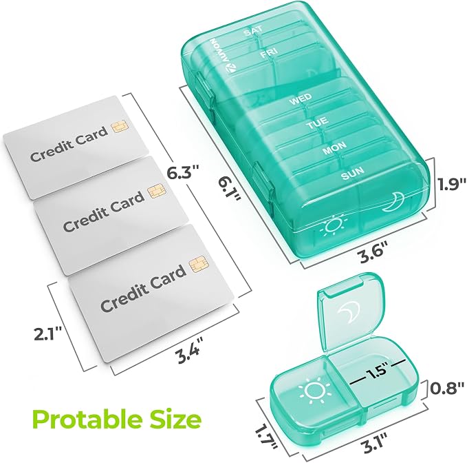 AUVON XL Weekly Pill Organizer 2 Times a Day, Pill Box 7 Day - Image 5