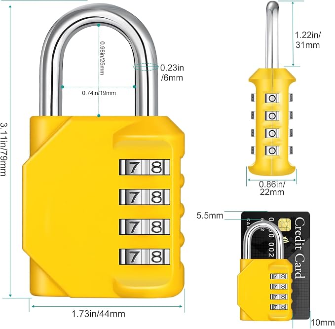 ZHEGE Combination Lock Outdoor 2 Pack, 4 Digit Resettable Weatherproof - Image 4