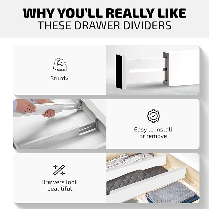 4-Pack Bamboo Drawer Dividers - Image 3