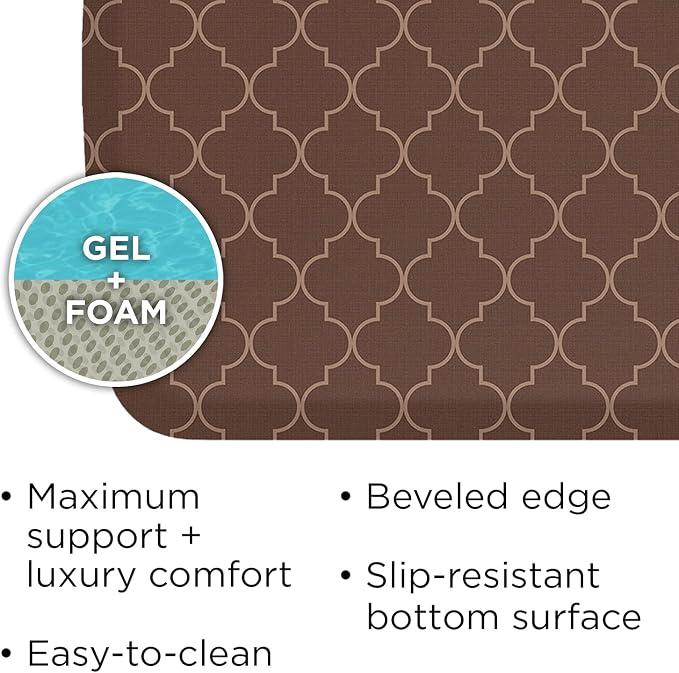 GelPro Elite Premier Anti-Fatigue Kitchen Comfort Floor Mat, Trellis Walnut - Image 4