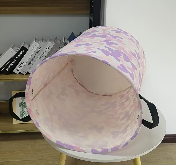 19.7 Inch Round Butterfly Pattern Laundry Clothes Hamper Laundry Basket - Image 7