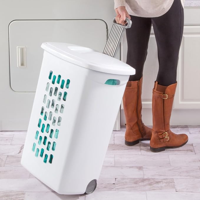 Sterilite 3-Pack Ultra Wheeled Hamper, Laundry Basket w/ Flip-Top Lid & - Image 5