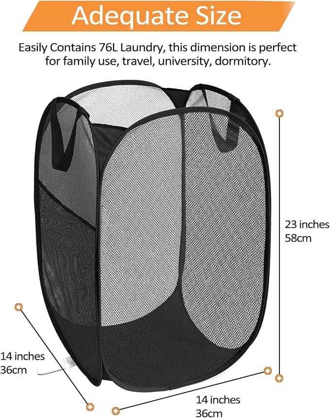 2 Pcs Durable Collapsible Laundry Baskets - Image 7