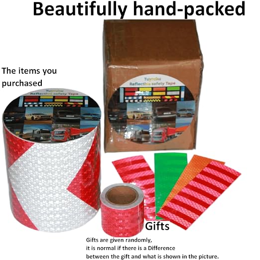 Red and White Reflective Tape Outdoor Waterproof 6 inch X 66 feet, High - Image 4