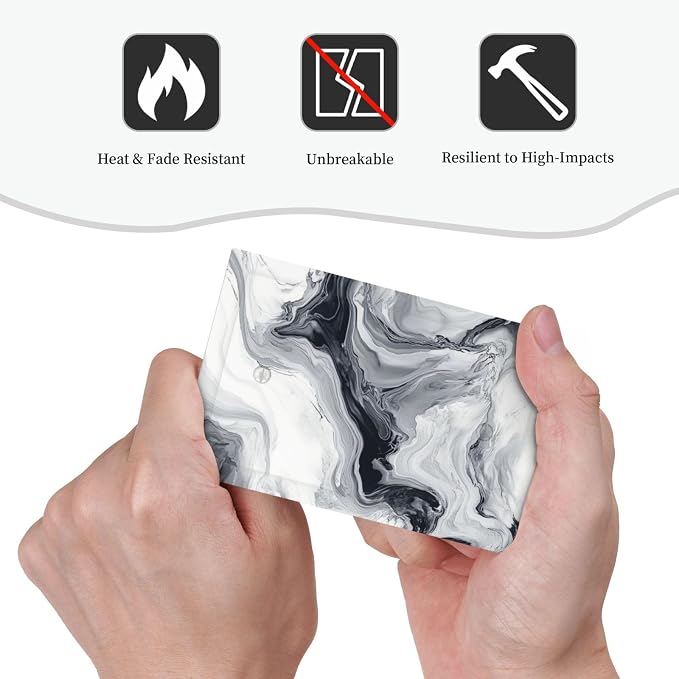 Abstract Marble Ink Texture Grey Marble Print Light Switch Cover Plate 1 Gang - Image 6