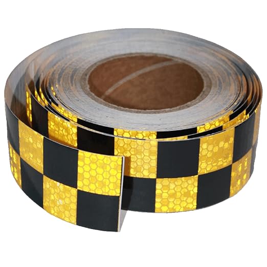 Yellow Black Reflective Tape 2 inch X 66 feet, Outdoor Waterproof Hazard by tuyrchu