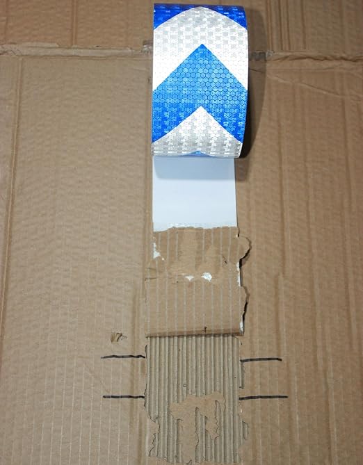 Blue and White Reflective Tape Outdoor Waterproof 3 inch X 66 feet, High - Image 2