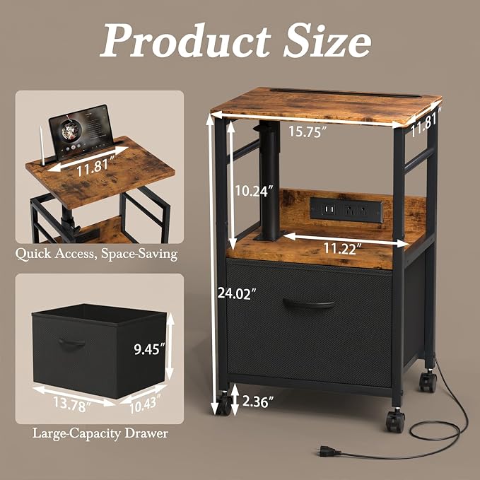 Swivel Lift Top Nightstand - Image 3