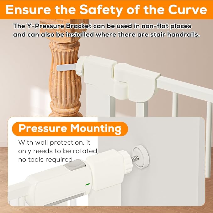 29.5-59.8" Baby Gate for Stairs, Baby Safety Essentials, Auto Close Gate for - Image 7