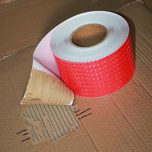 Industrial Reflective Tape Red 4 inch Wide, Outdoor Waterproof Hazard - Image 2