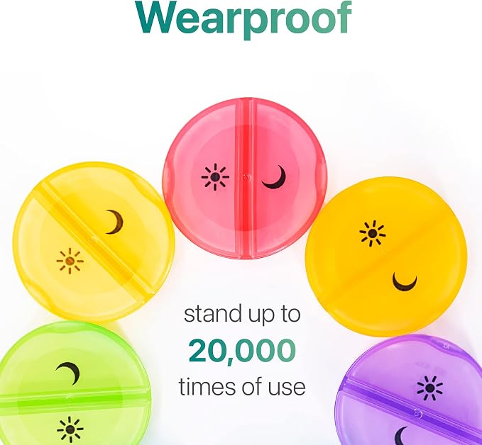 Sukuos Large Weekly Pill Organizer 2 Times a Day, Daily Pill Box 7 Day Easy to - Image 3