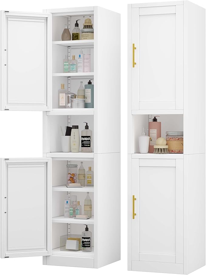 67" Tall Narrow Storage Cabinet Metal Bathroom Cabinet by pozdeg
