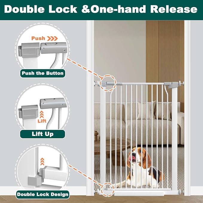 Fairy Baby 40.5" Extra Tall Baby Gate No Drill, 65.8"-72.2" Extra Wide Large - Image 4