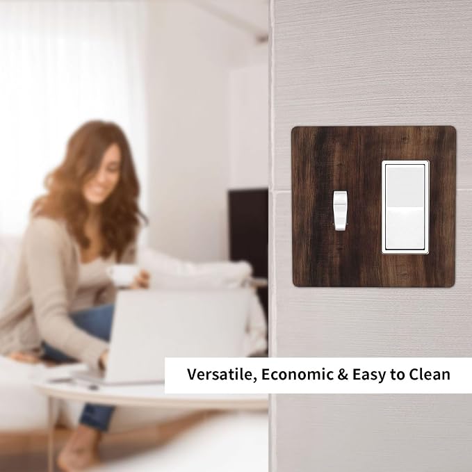 Decorative Outlet Covers Rustic Farmhouse Brown Wood Barn Door 2-Gang Combo - Image 6