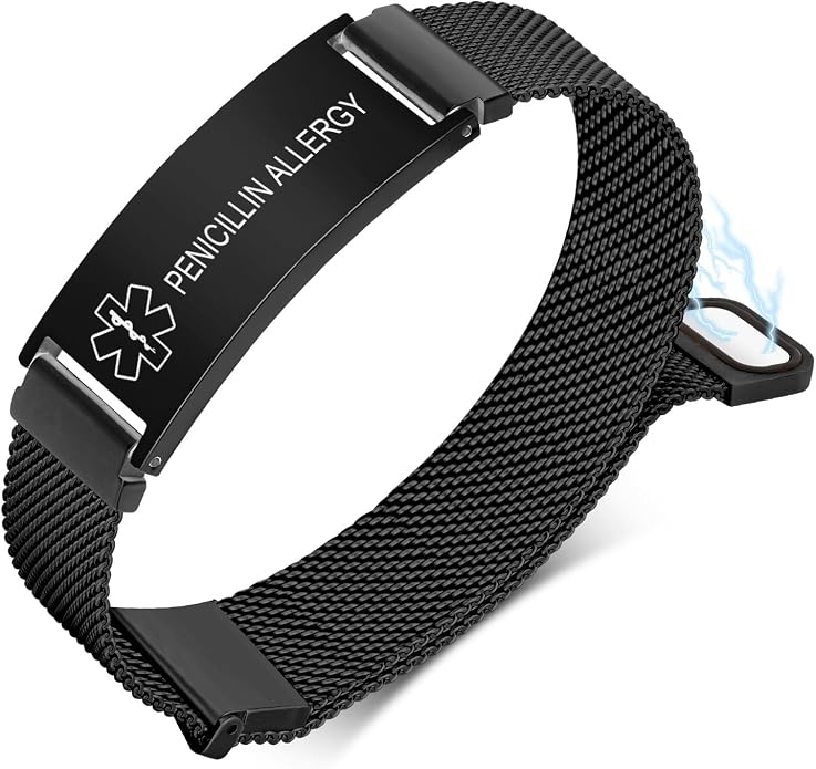 VNOX Medical Alert Id Bracelet for Men Women, Custom Engraving Adjustable by VNOXJEWELRY