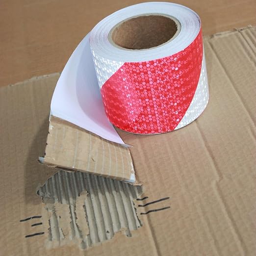 Red and White Reflective Tape Outdoor Waterproof 3 inch X 166 feet, High - Image 2