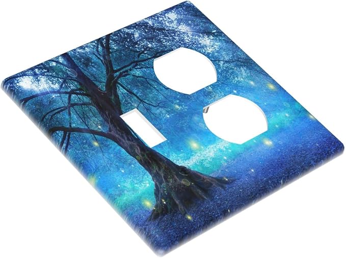Decorative Light Switch Cover Plate Fantasy Fairy Tree In Mystic Forest 2 Gang - Image 3