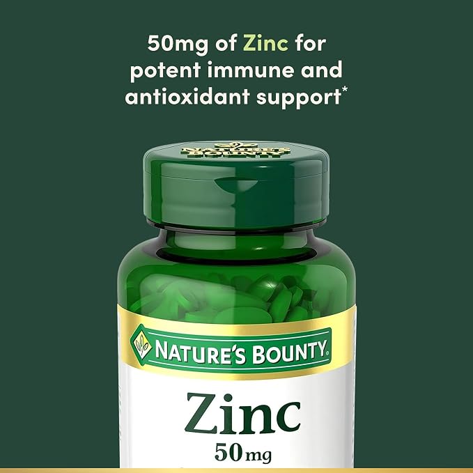 Nature’s Bounty Zinc 50mg, Immune Support & Antioxidant Supplement, Promotes - Field & Grace