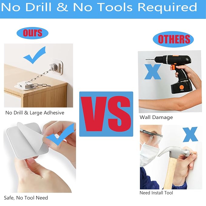 YEYA Upgraded Anti-Tip No Drill Furniture Anchor - Image 5