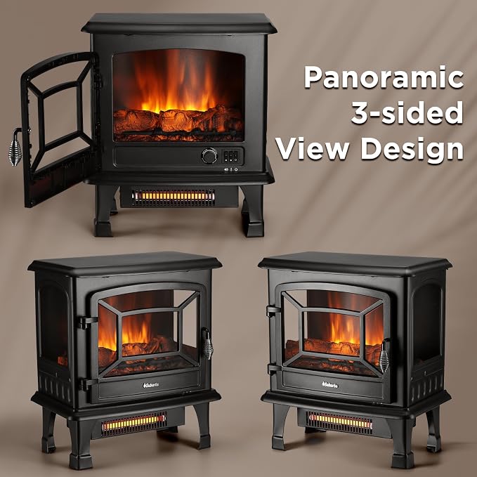 TURBRO Suburbs 20 in. Electric Fireplace Infrared Heater - Image 8