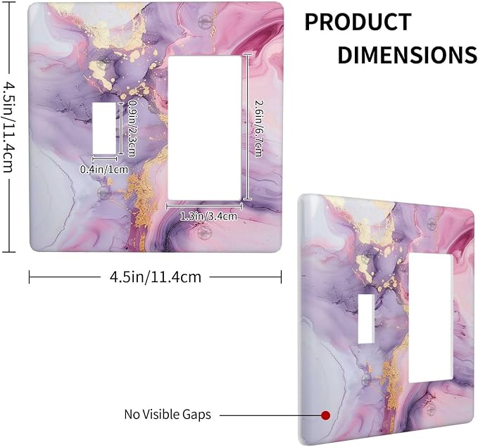 Outlet Covers Pink Marble Abstract Purple Gold Texture 1 Toggle 1 Rocker - Image 4