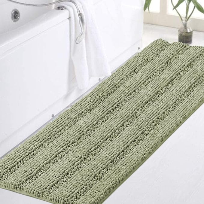Turquoize Luxury Bath Runner, Eucalyptus Bathroom Rug 47 x 17 Inches Mat by Turquoize