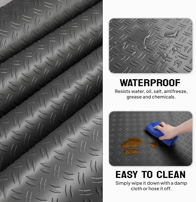 Bonnlo 7.5 X 17 FT Garage Floor Mat, Thickened Double Diamond Plate Garage - Image 4