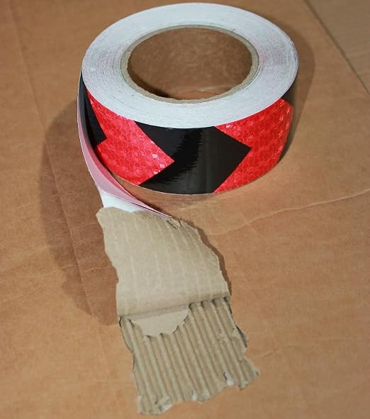 Red and Black Reflective Tape 2 inch X 166 feet, Outdoor Waterproof Hazard - Image 2